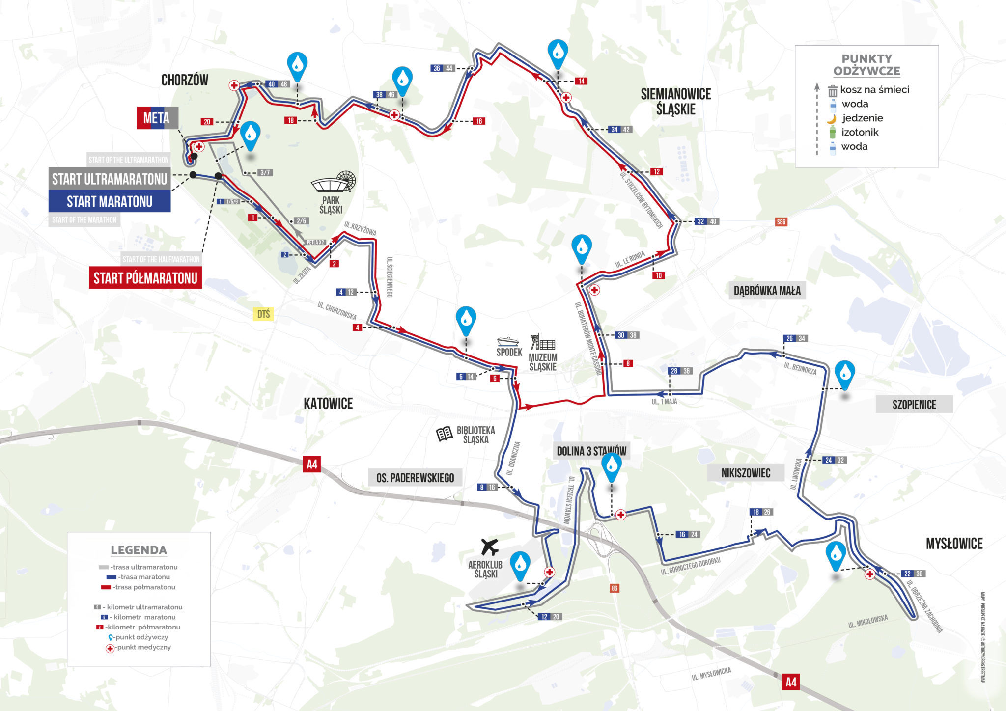 Silesia Marathon Trasa Silesia P Maraton 2023 Silesia Marathon   Mapa 3 2048x1448 